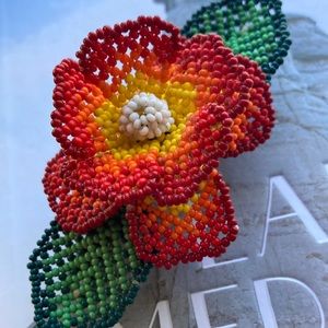 Hand beaded barrette